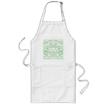 Art Nouveau Pattern in Light Green and White. Aprons