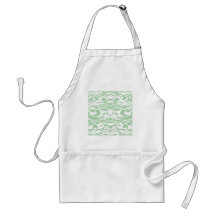 Art Nouveau Pattern in Light Green and White. Aprons
