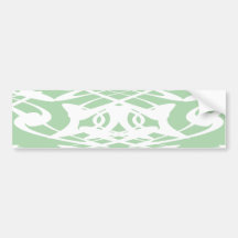 Art Nouveau Pattern in Light Green and White. Bumper Sticker
