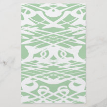 Art Nouveau Pattern in Light Green and White. Flyer