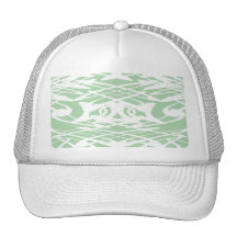Art Nouveau Pattern in Light Green and White. Hats