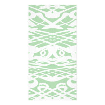 Art Nouveau Pattern in Light Green and White. Photo Card Template