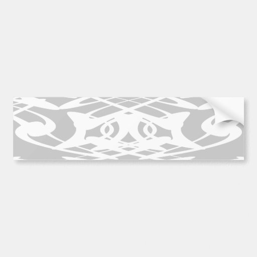 Art Nouveau Pattern in Pale Grey and White. Bumper Sticker