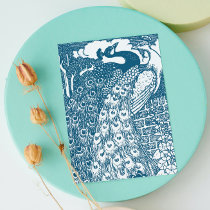 Art Nouveau Peacock Greeting Card