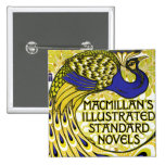 Art Nouveau:  Peacock Illustration Buttons