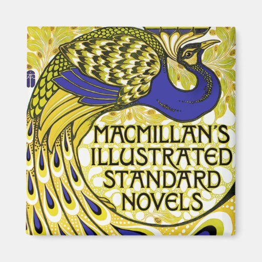 Art Nouveau:  Peacock Illustration Fridge Magnets