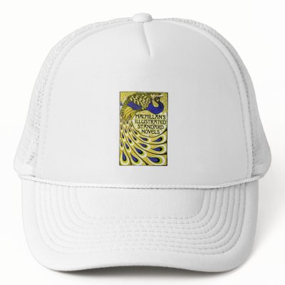 Art Nouveau:  Peacock Illustration Mesh Hats by VintageCabaret