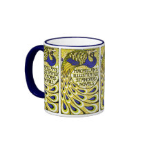 Art Nouveau:  Peacock Illustration Mugs