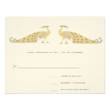 Art Nouveau Peacock Parade Response Card Personalized Announcement