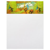 Art Nouveau Peacocks and Swans Custom Letterhead