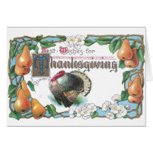 Art Nouveau Pears & Turkey Greeting Cards