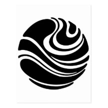 Art Nouveau Planet Swirl Motif Post Cards