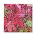 Art Nouveau Poinsettia Christmas Fridge Magnet