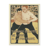 Art Nouveau Postcard - Wrestling