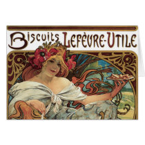 Art Nouveau Poster; Biscuits Lefevre Utile Cards