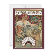 Art Nouveau Poster; Biscuits Lefevre Utile Custom Announcement