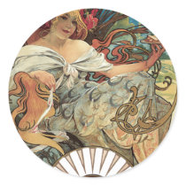 Art Nouveau Poster; Biscuits Lefevre Utile Round Sticker