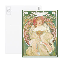 Art Nouveau Poster; Champenois; Alphonse Mucha Post Cards