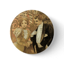 Art Nouveau Poster; Flirt Biscuit; Alphonse Mucha Buttons
