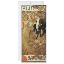 Art Nouveau Poster; Flirt Biscuit; Alphonse Mucha Custom Invite