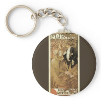 Art Nouveau Poster; Flirt Biscuit; Alphonse Mucha Keychain