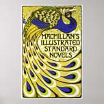 Art Nouveau Poster Print: Peacock Illustration