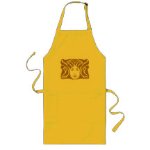 Art Nouveau Roman goddess female face amber Apron