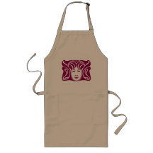 Art Nouveau Roman goddess female face cerise Apron