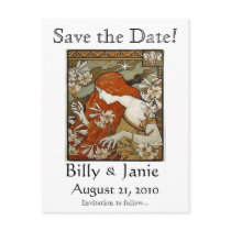 Art Nouveau Save the Date Postcard