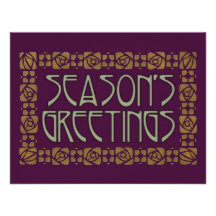 Art Nouveau Season's Greetings Invitations