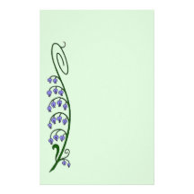 Art Nouveau Snowdrop Flowers Writing Paper Custom Stationery