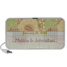 art nouveau swirly leaves wedding keepsake travel speakers