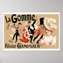 Art Nouveau Theatre play ad  La Gomme Posters