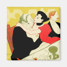 Art Nouveau: Toulouse Lautrec - Reine de Joie Refrigerator Magnets