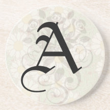 art nouveau vintage daisies daisy pattern coaster