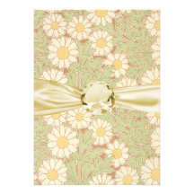 art nouveau vintage daisies daisy pattern invite
