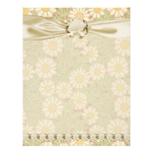 art nouveau vintage daisies daisy pattern custom letterhead