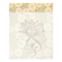 art nouveau vintage daisies daisy pattern custom letterhead