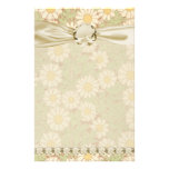 art nouveau vintage daisies daisy pattern personalized stationery