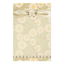 art nouveau vintage daisies daisy pattern personalized stationery