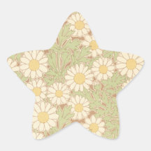 art nouveau vintage daisies daisy pattern sticker