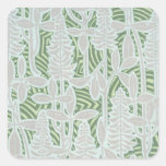 art nouveau vintage foliage pattern square stickers