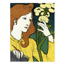 Art Nouveau vintage Postcard: by Grasset