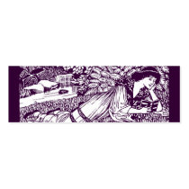 Art Nouveau Woman Reading Business Card Templates