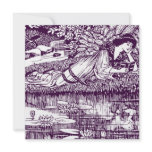Art Nouveau Woman Reading Invite