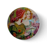Art Nouveau Women with Book buttons