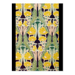 Art Nouveau Yellow Flowers Postcards