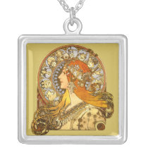 Art Nouveau Zodiac Custom Necklace