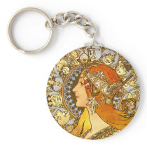 Art Nouveau Zodiac Key Chain