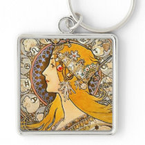 Art Nouveau Zodiac Keychain